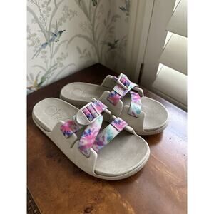 Chaco 4 big kids Chillos girls shoes slides sandals tie dye Fit Women’s Size 5